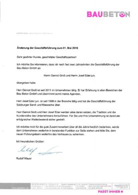 Geschäftsführung Bau Beton GmbH