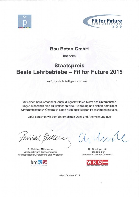 Staatspreis Bau Beton GmbH